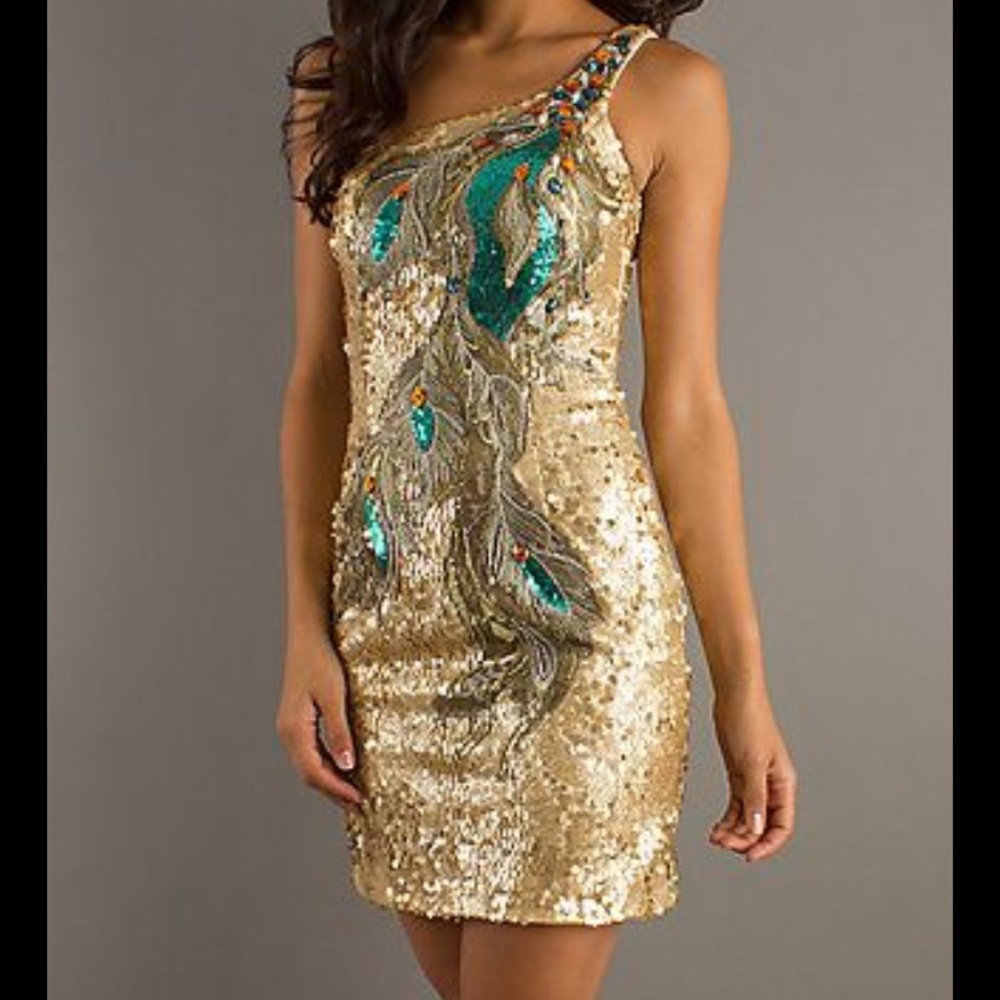 Nina Canacci One shoulder Sequin Dress